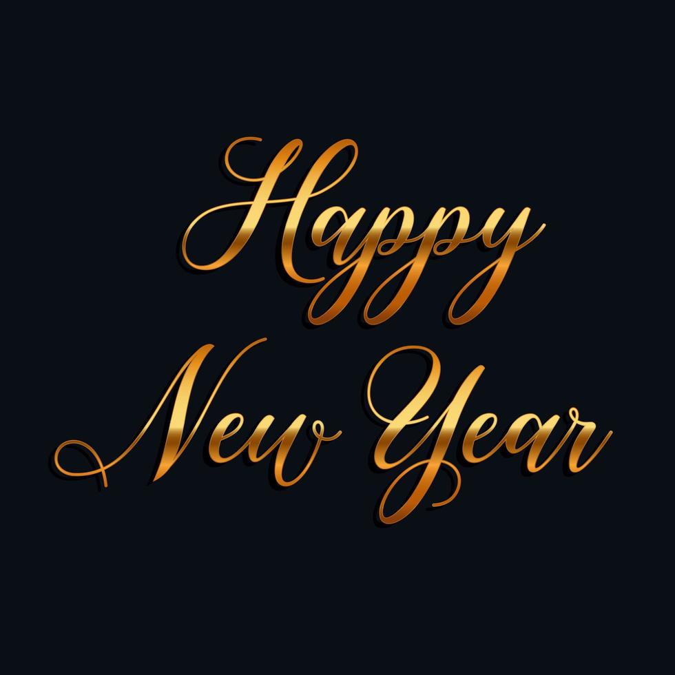 Happy New Year background with elegant gold text vector