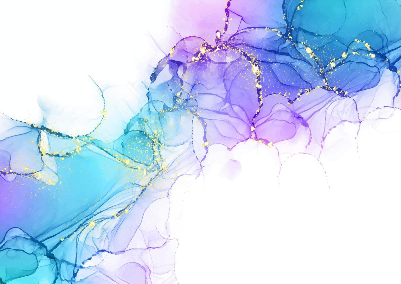 alcohol ink hand painted design with glitter elements vector