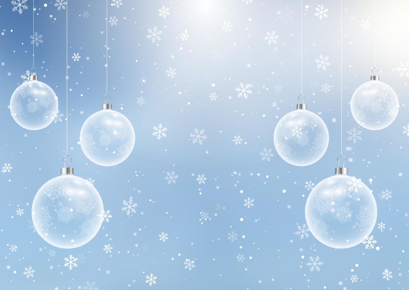 fondo de navidad con bolas de cristal colgantes vector