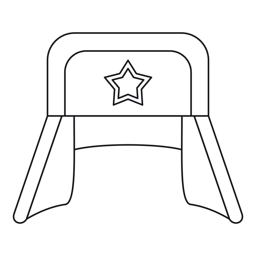 Hat with earflaps and star icon, outline style vector