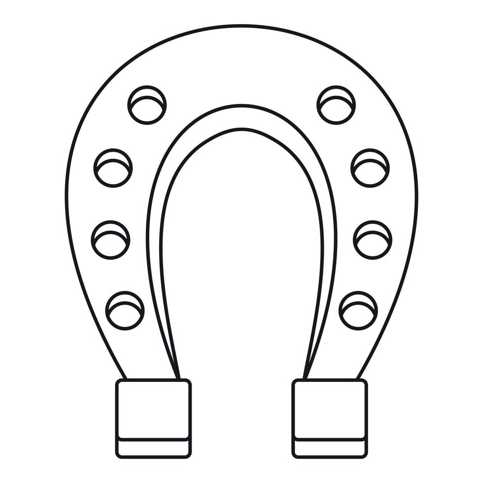 Horseshoe icon, outline style vector