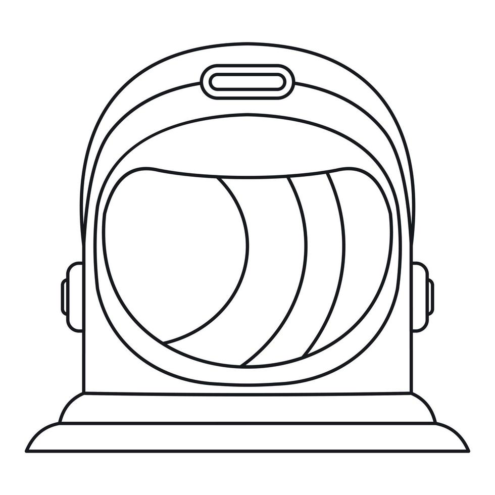 icono de casco de astronauta, estilo de contorno vector