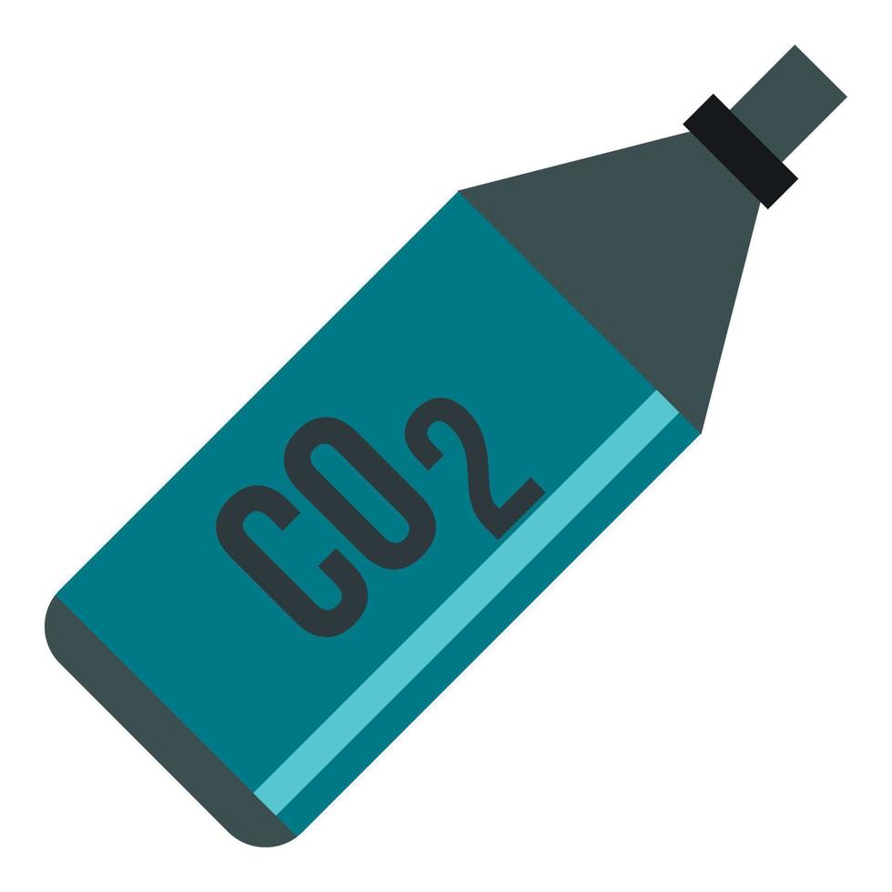 CO2 bottle icon, flat style vector