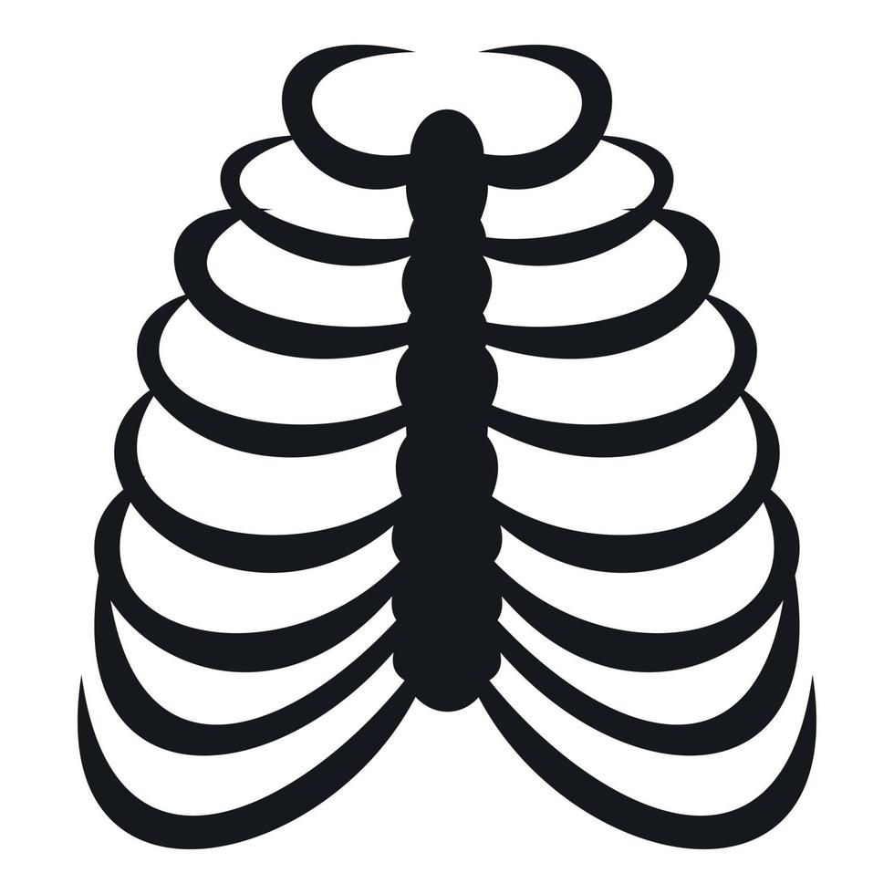 Rib cage icon, simple style vector