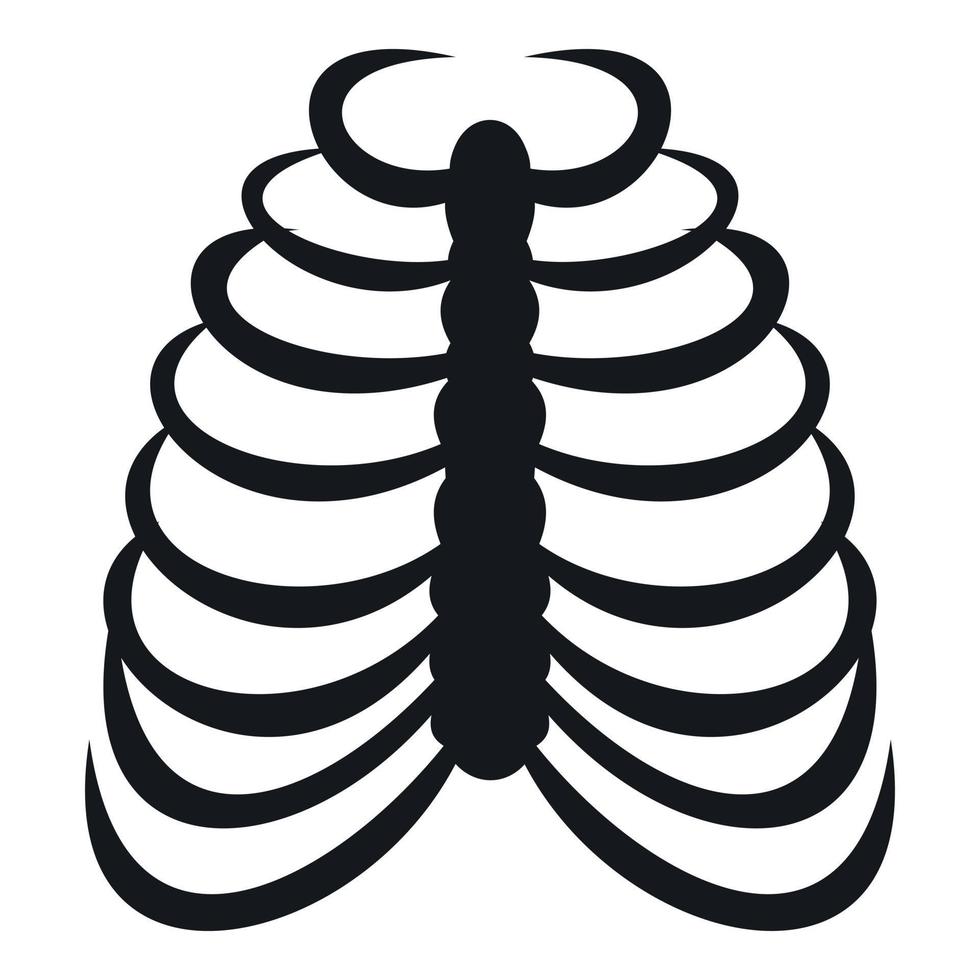 Rib cage icon, simple style vector