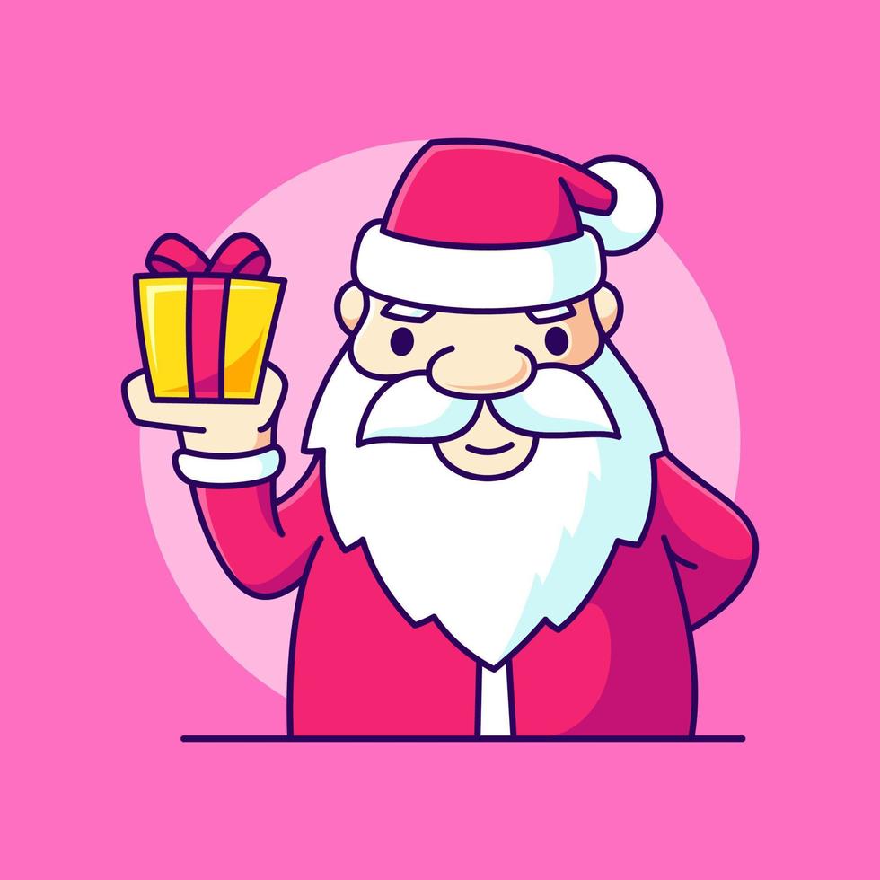 santa claus carrying christmas gift boxes vector