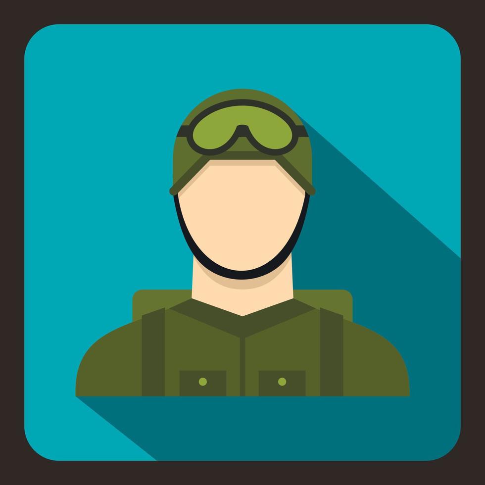 icono de paracaidista militar, estilo plano vector