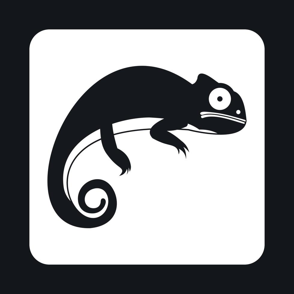 Black iguana icon, simple style vector