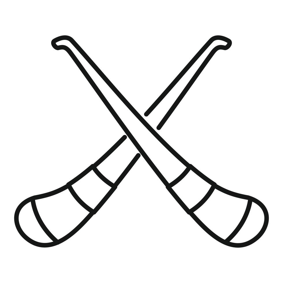 Hurling crossed sticks icon, outline style vector