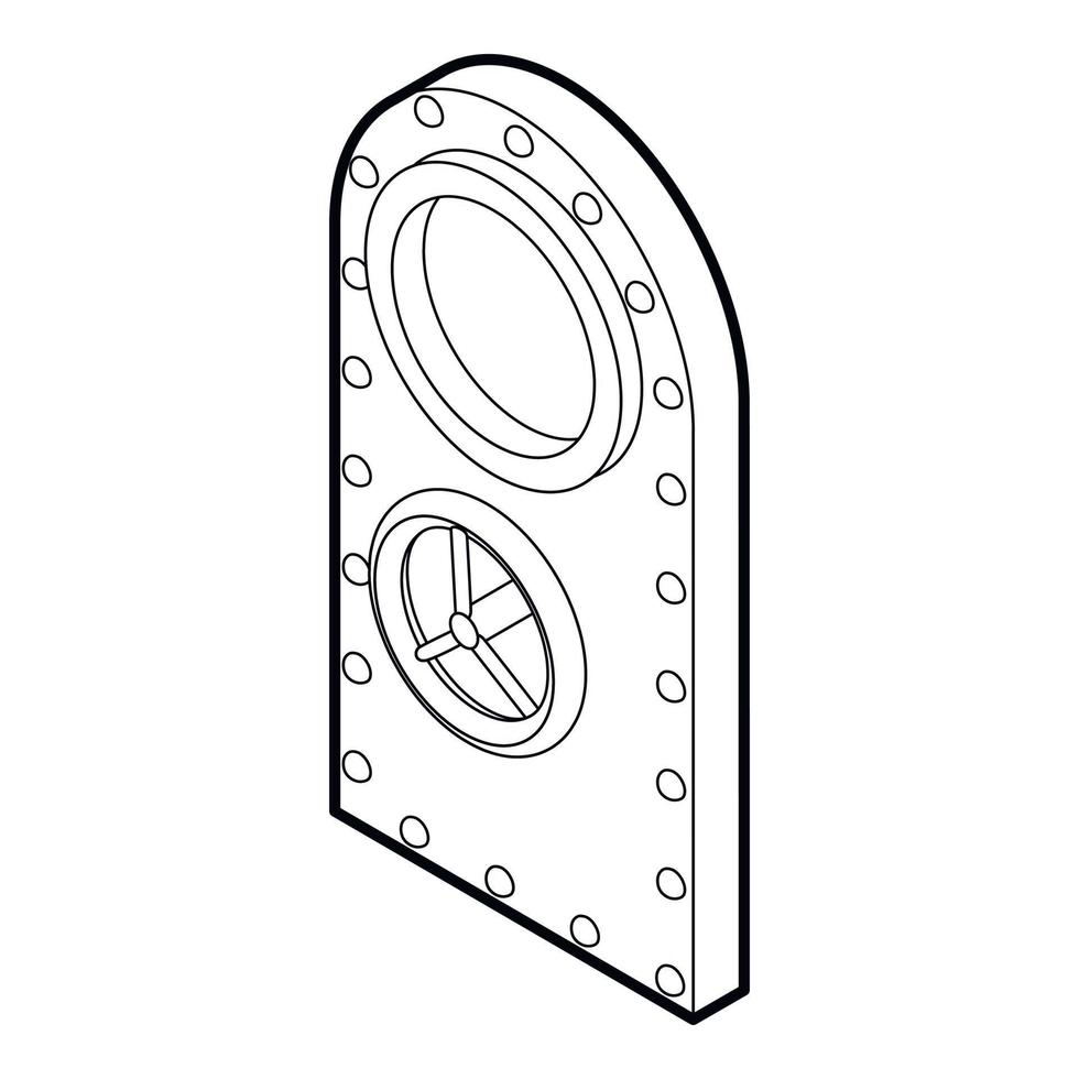 Safe door icon, outline style vector