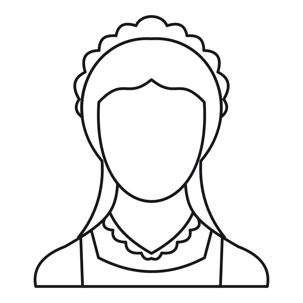 Maid icon, outline style vector