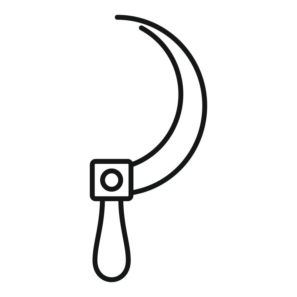 Blacksmith sickle icon, outline style vector