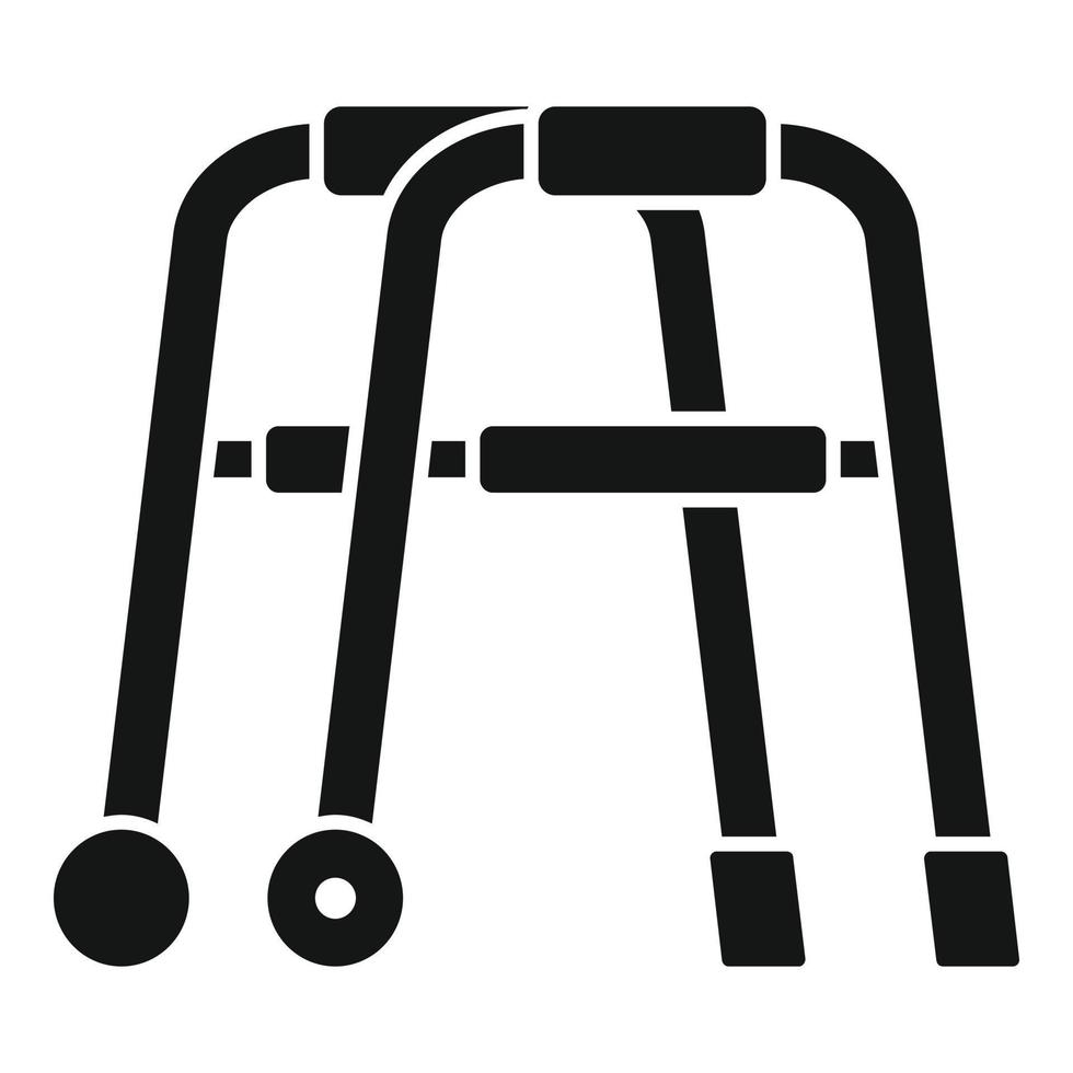 Senior walker icon, simple style vector