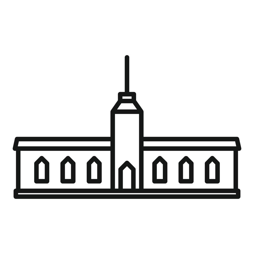 icono de la sala del parlamento, estilo de contorno vector