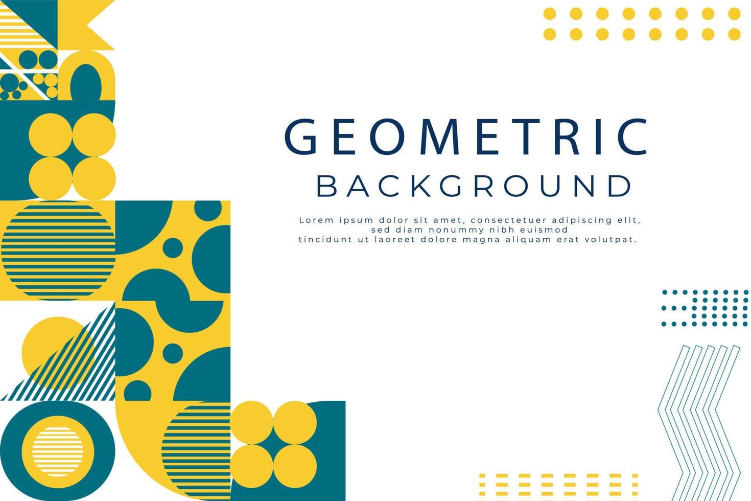 Flat geometric shapes wallpaper, various shapes and line abstract flat geometric background vector