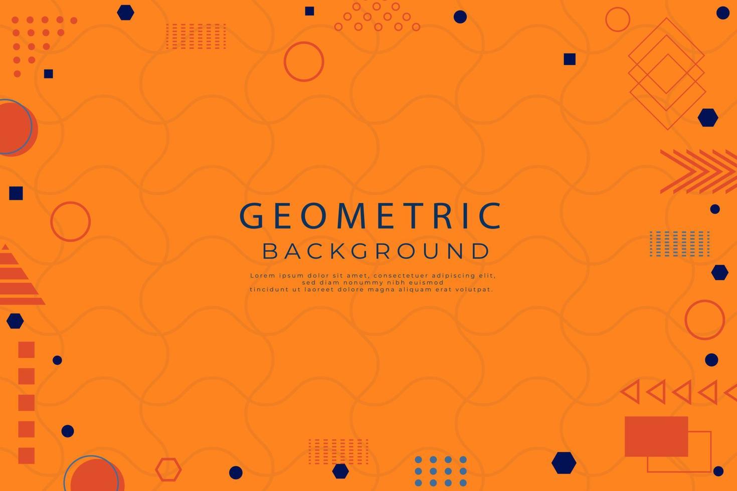 Flat geometric shapes wallpaper, various shapes and line abstract flat geometric background vector