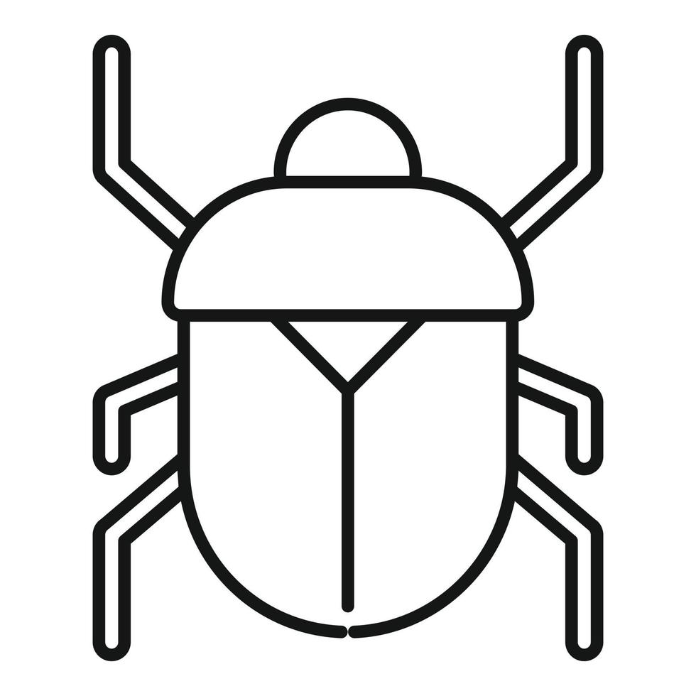 Scarab beetle icon, outline style vector