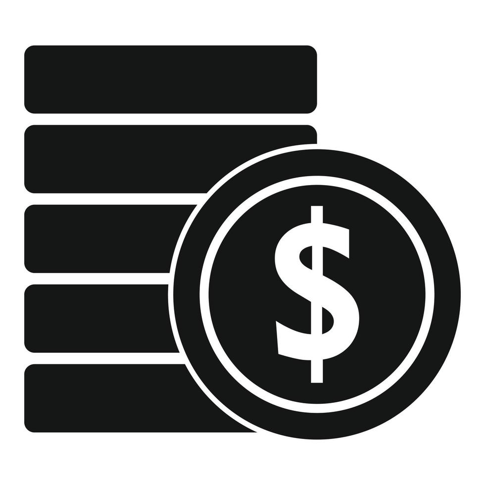 Broker coins stack icon, simple style vector