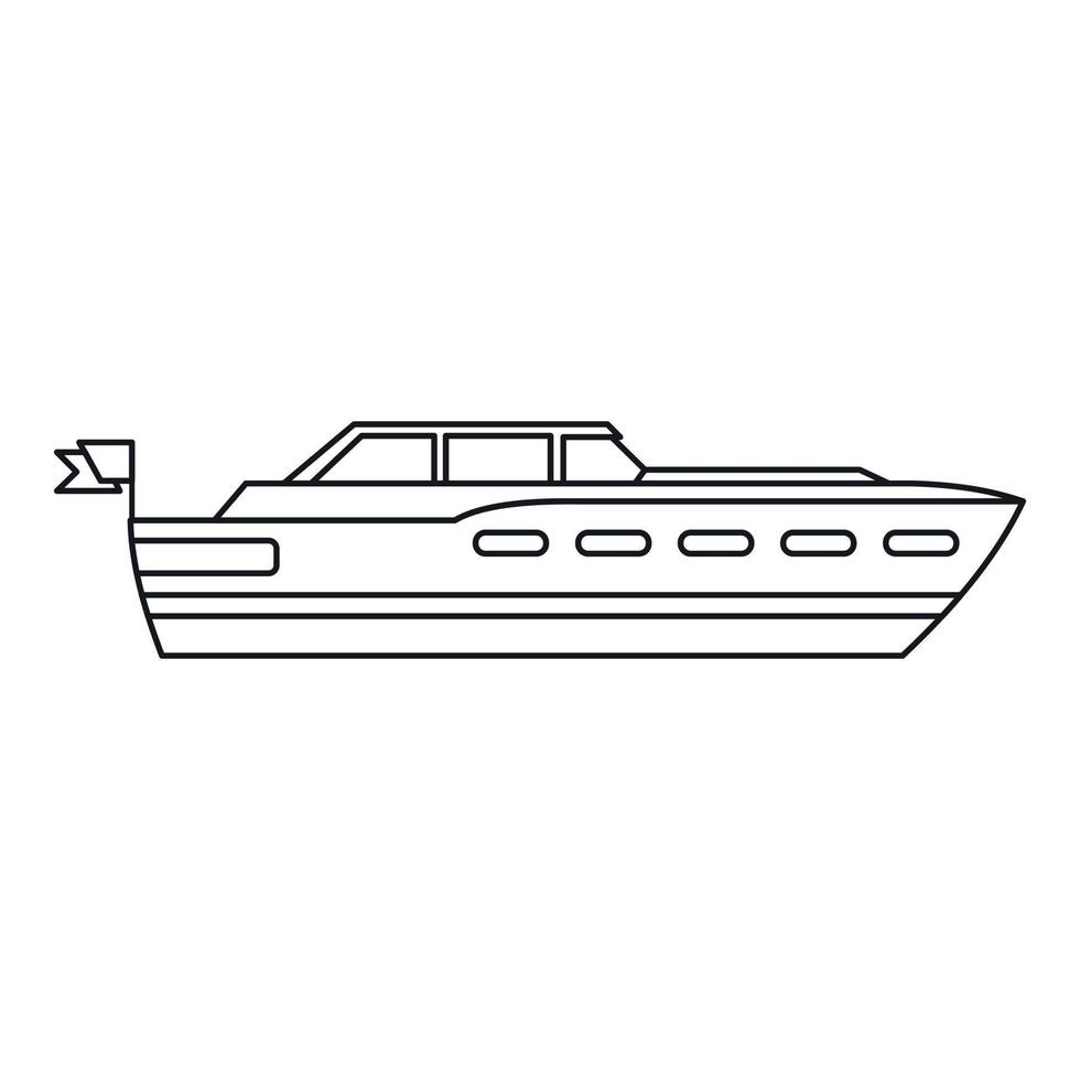 Big yacht icon, outline style vector