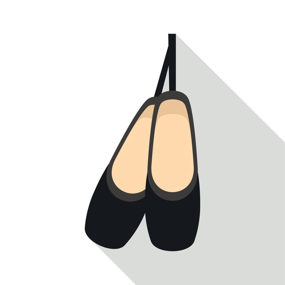 Pointe shoes icon, flat style vector