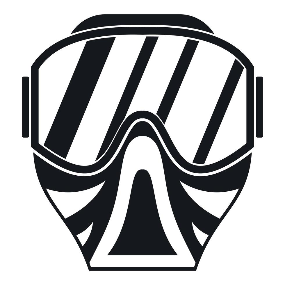 icono de máscara de paintball, estilo simple vector