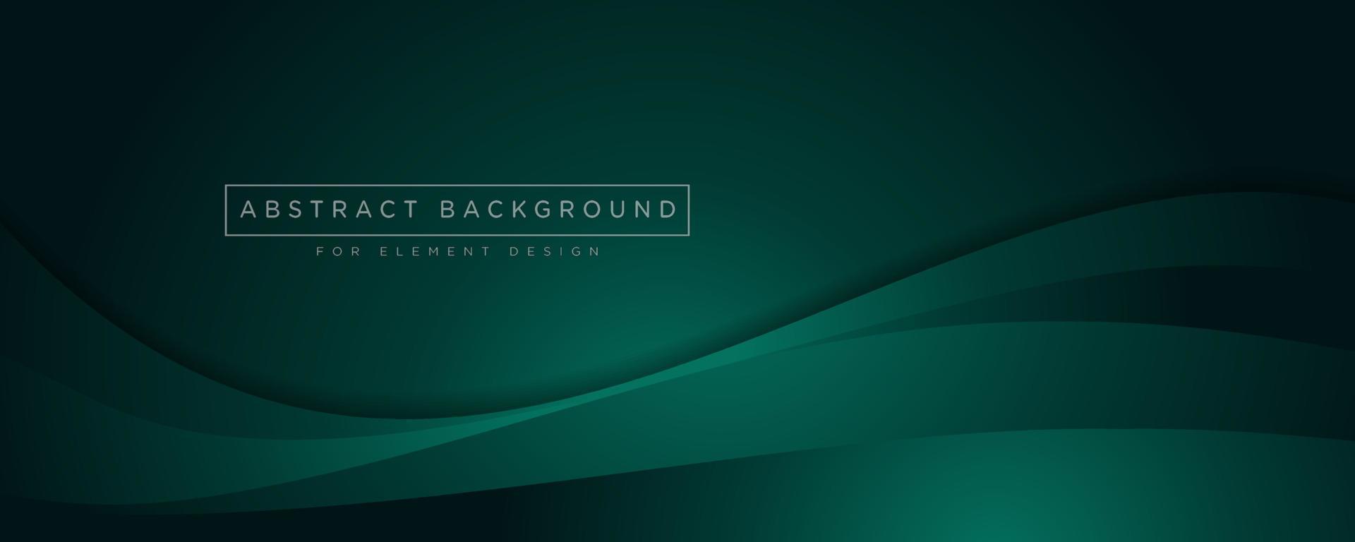 Wave dark green  digital art and light in middle, design background vector