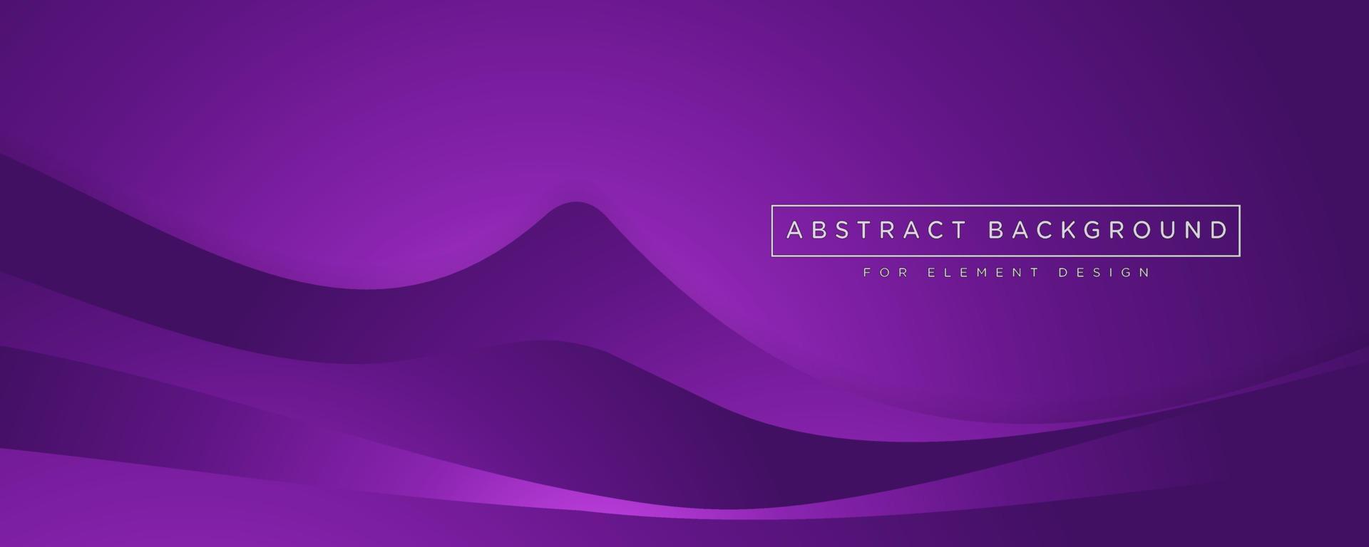 Wave dark purple and orange digital art and light in middle, design background vector