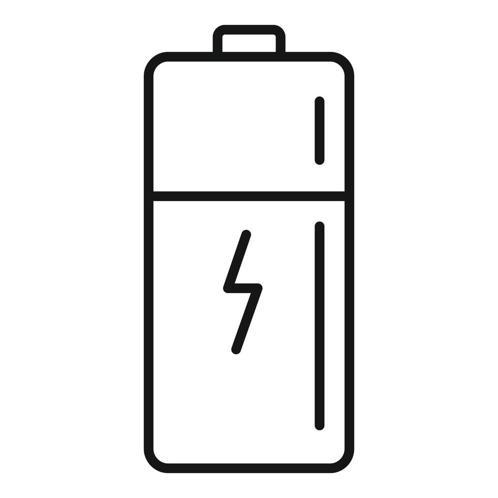 Eco battery icon, outline style vector