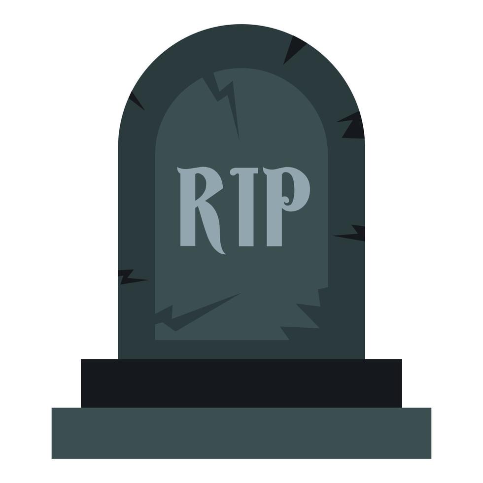 Grave RIP icon, flat style vector