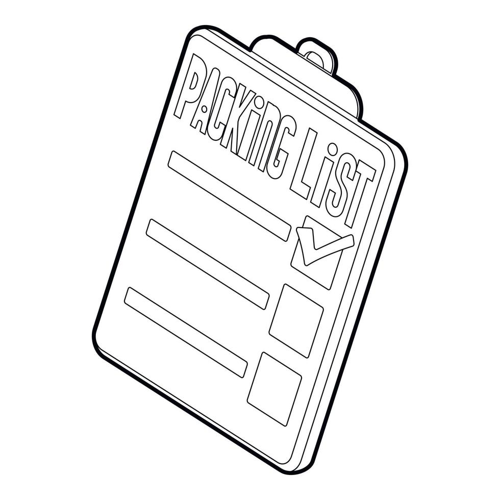 Clipboard with packing list icon vector