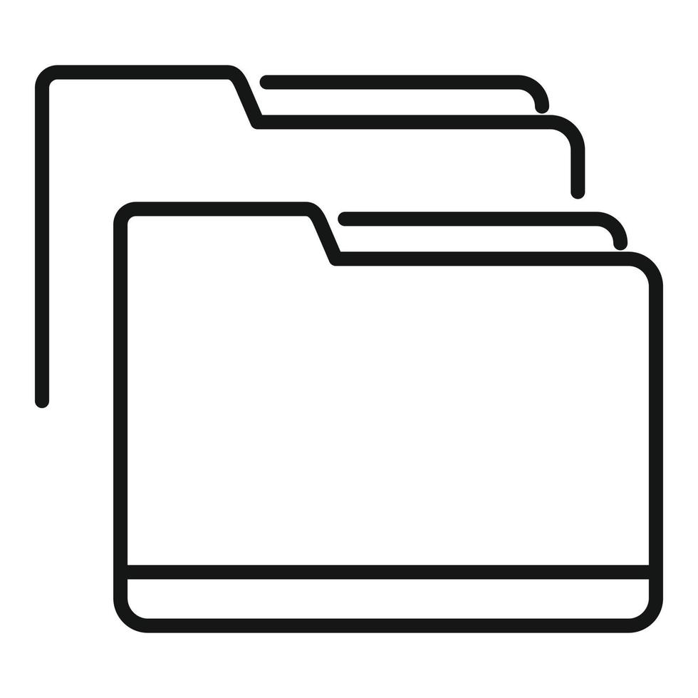 Folder stack icon, outline style vector