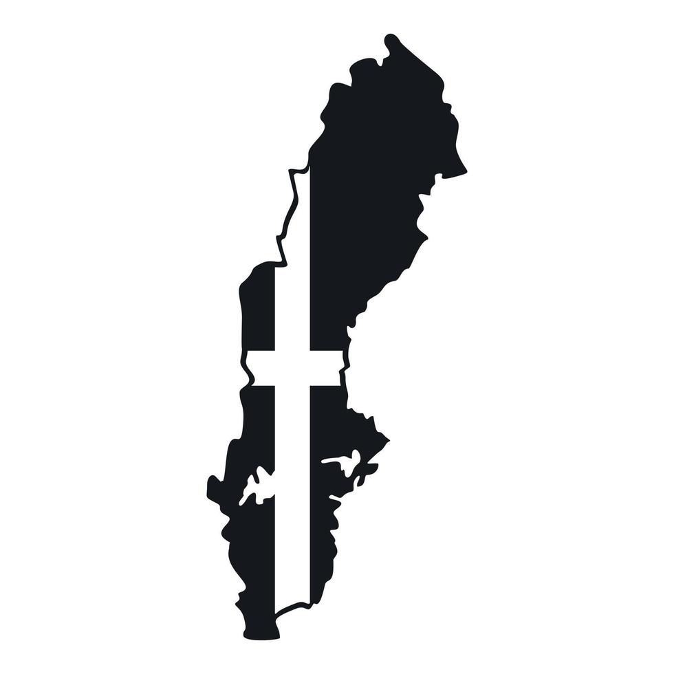 Map of Sweden icon, simple style vector