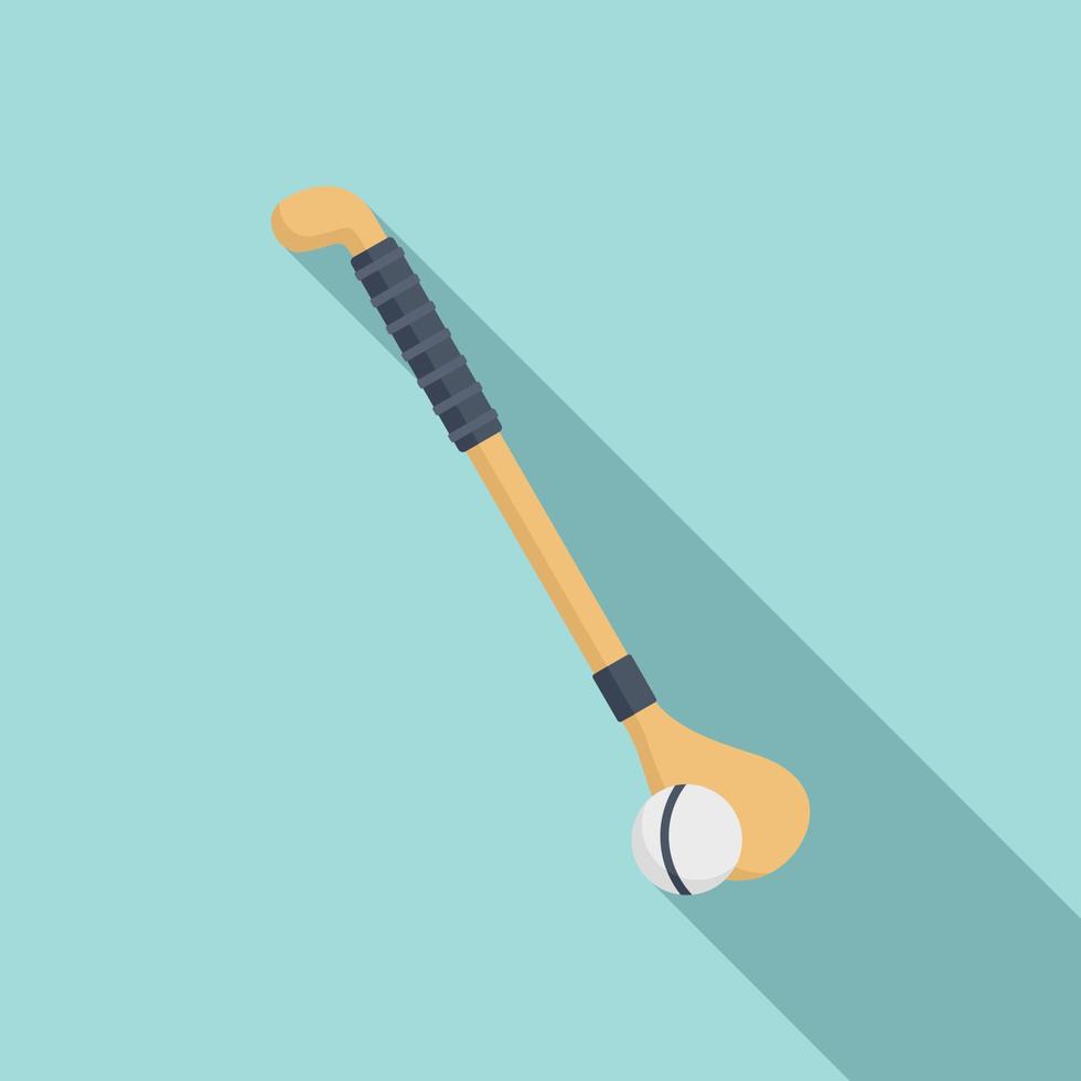 Hurling stick ball icon, flat style vector