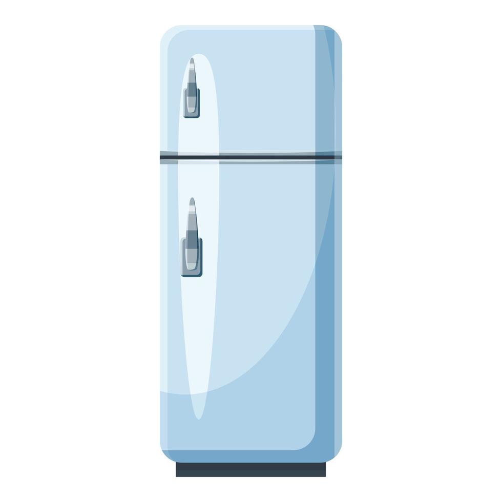 White refrigerator with separate freezer icon vector