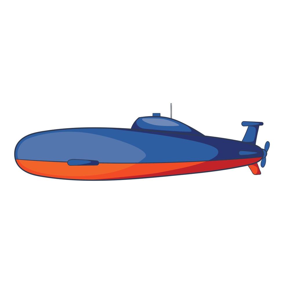 Submarine icon, cartoon style vector