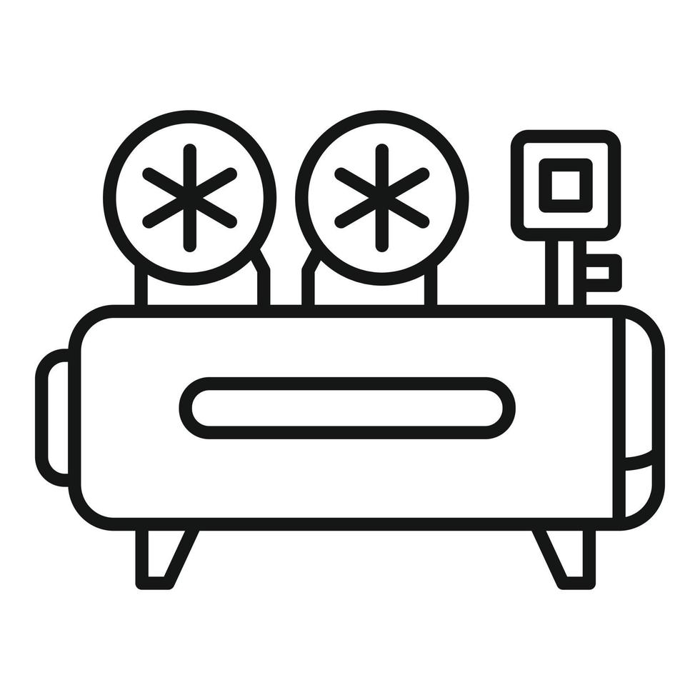 Airbrushing air compressor icon, outline style vector