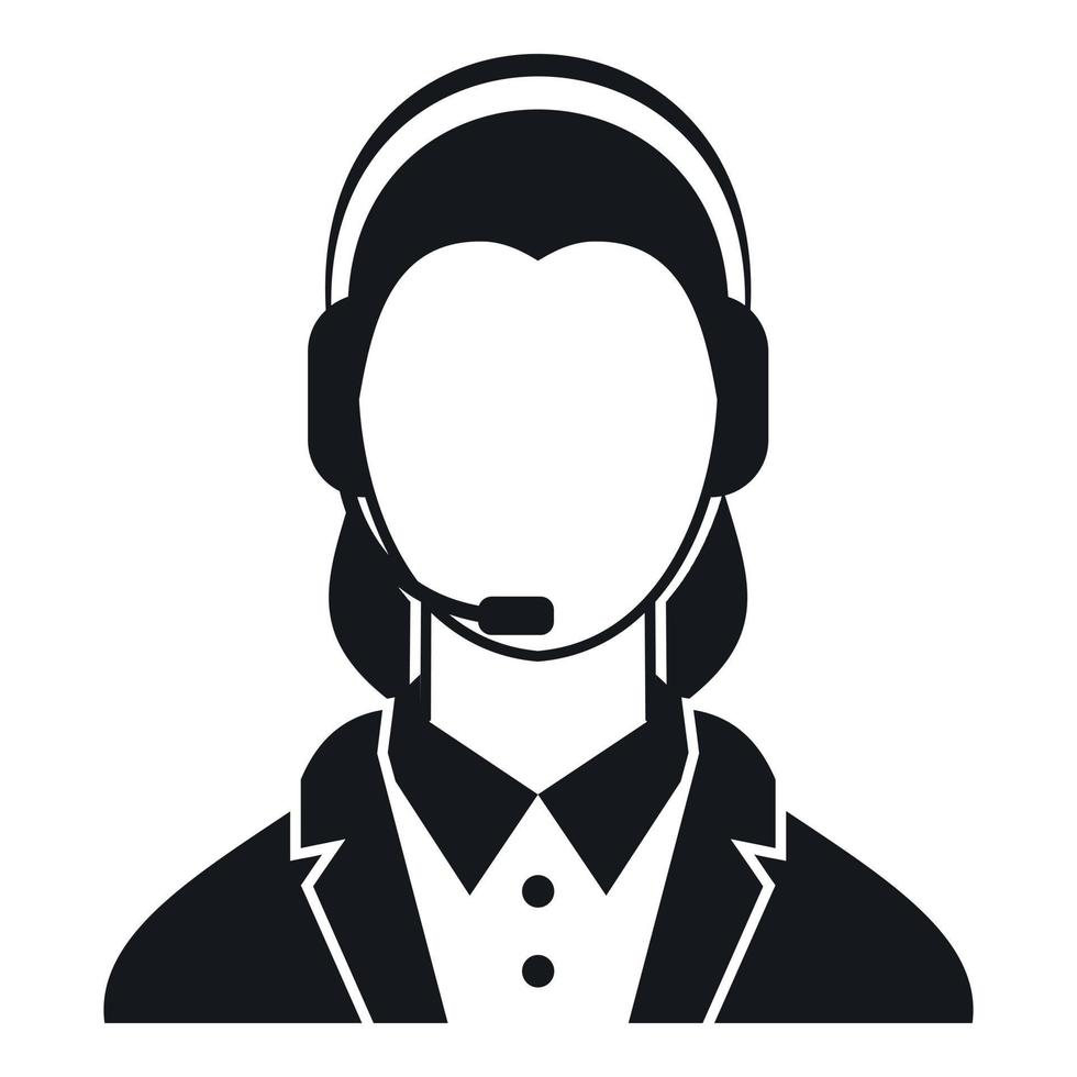 Support phone operator in headset icon vector