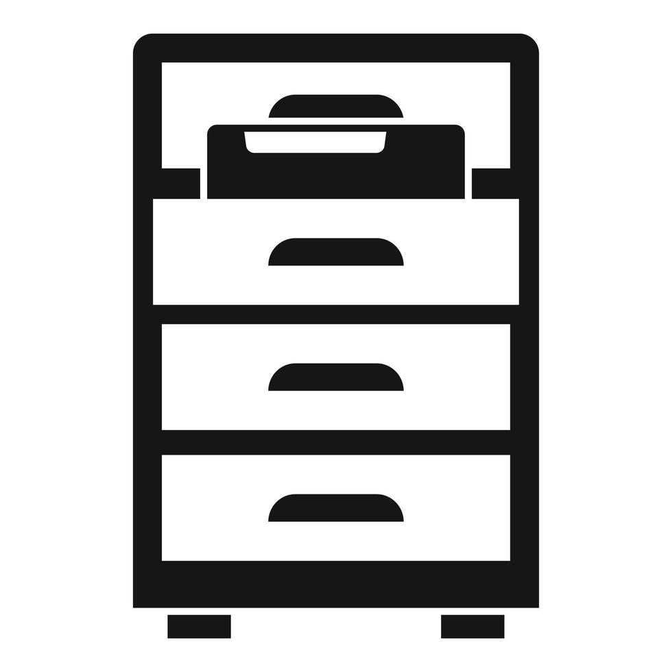 Drawer folder documents icon, simple style vector