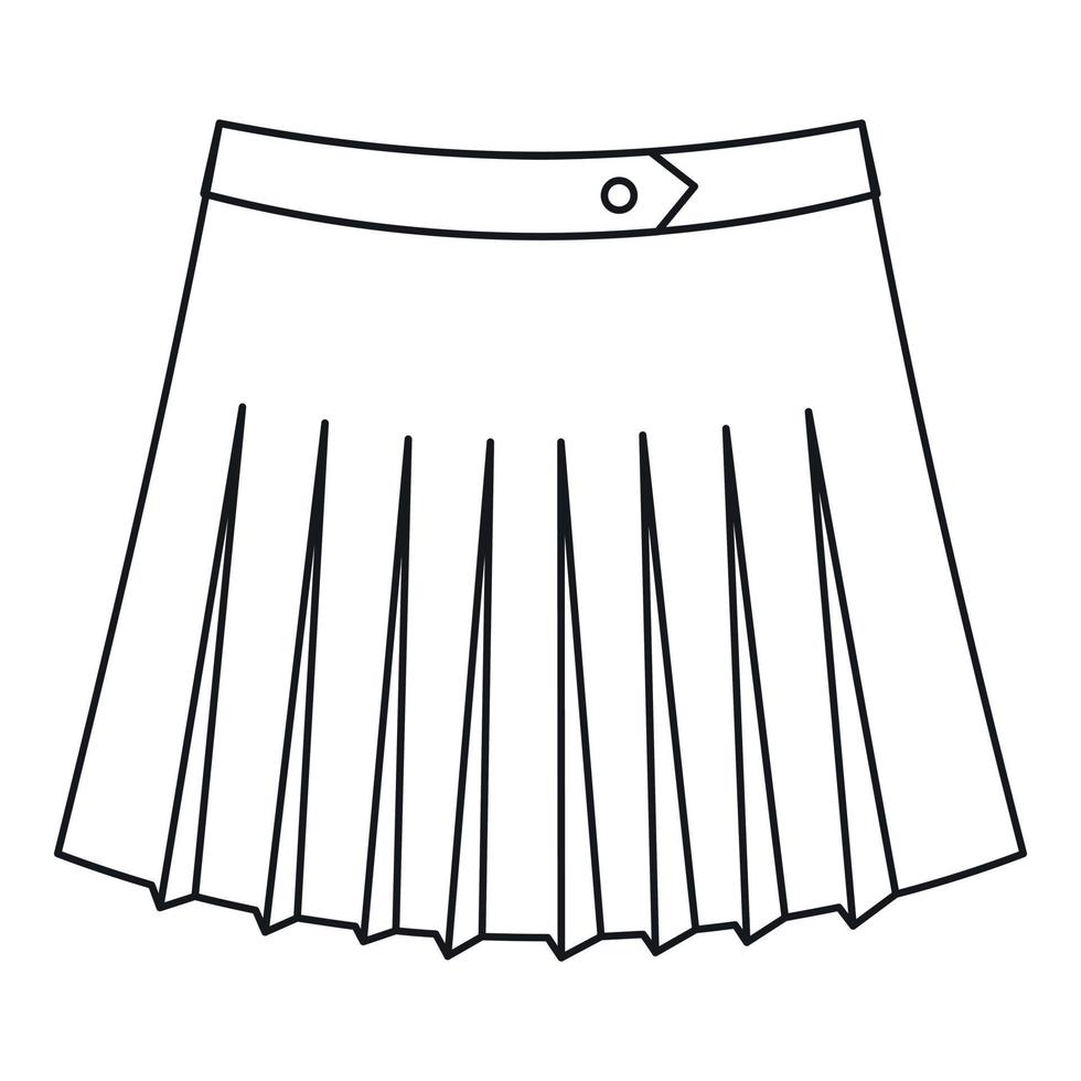 icono de falda femenina de tenis, estilo de contorno vector