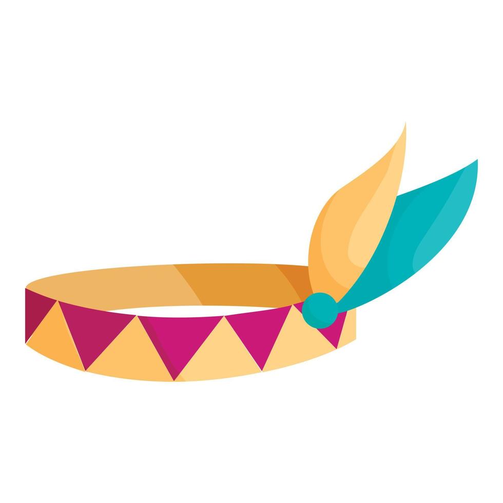 Indian headband icon, cartoon style vector