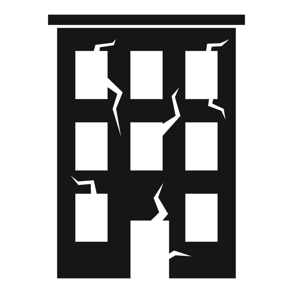 Destroyed building icon, simple style vector