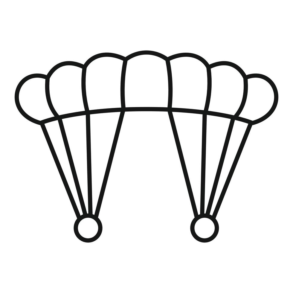 Skydiving parachute icon, outline style vector