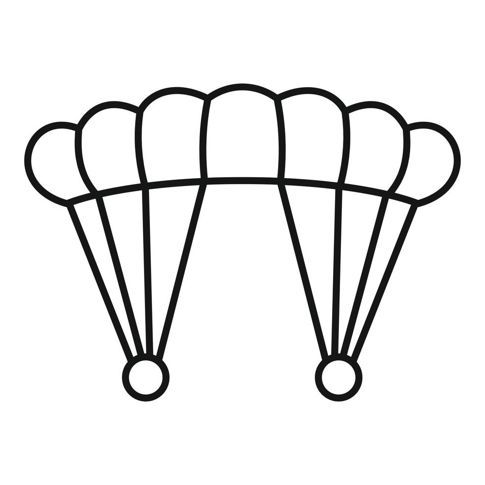 Skydiving parachute icon, outline style vector