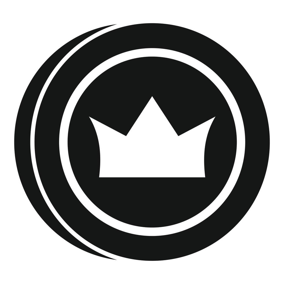 Crown token icon simple vector. Badge emblem vector