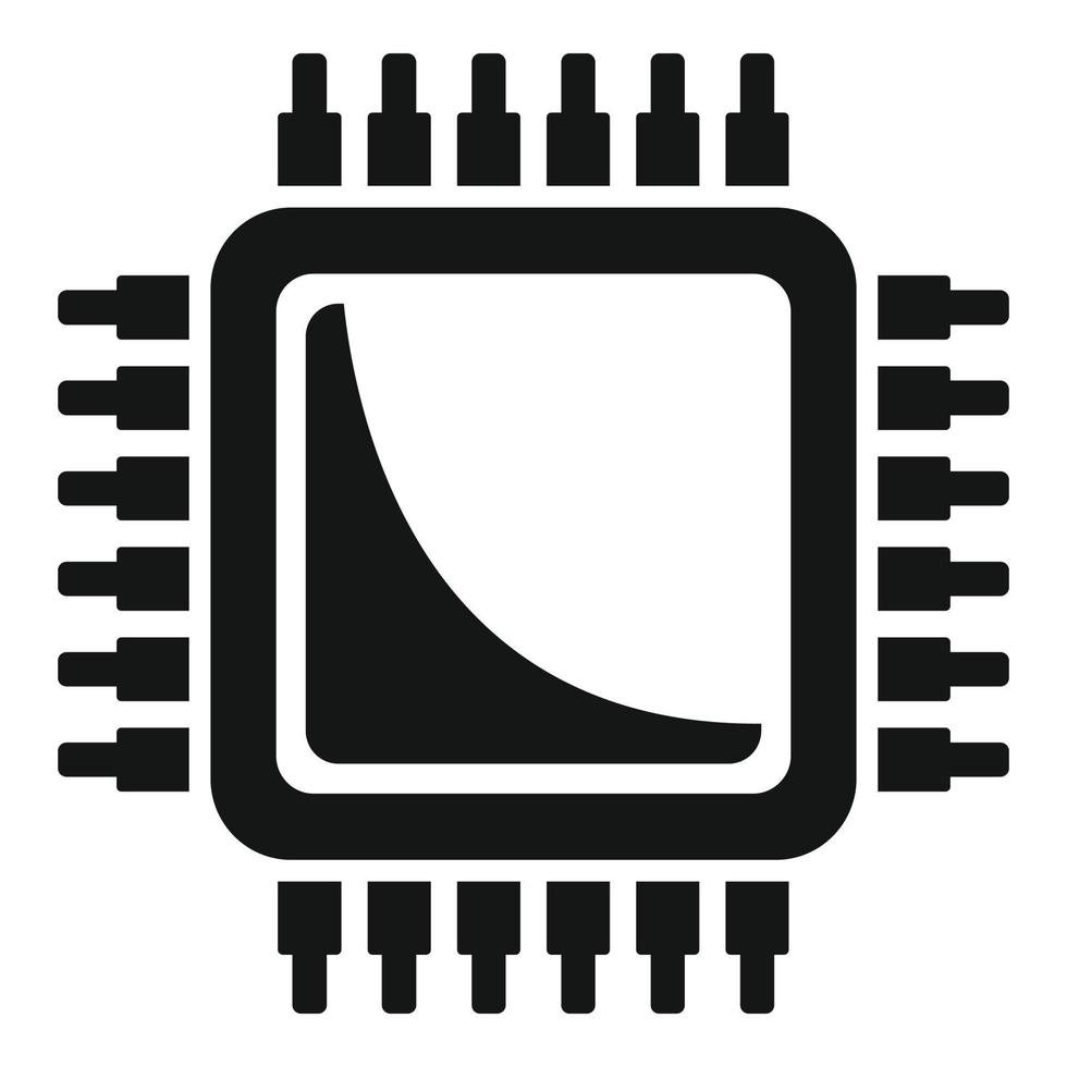 icono de nanoprocesador, estilo simple vector