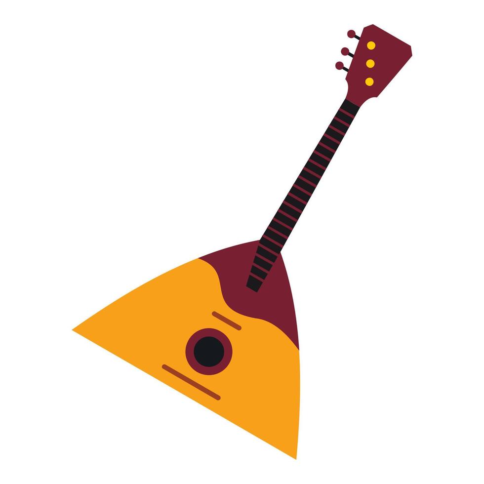 icono de triángulo de guitarra, estilo plano vector