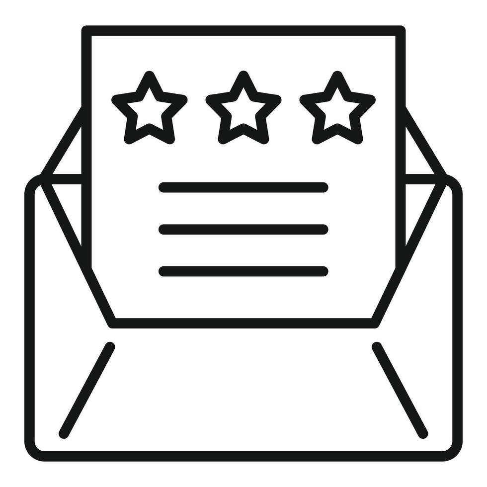 Attestation mail icon, outline style vector