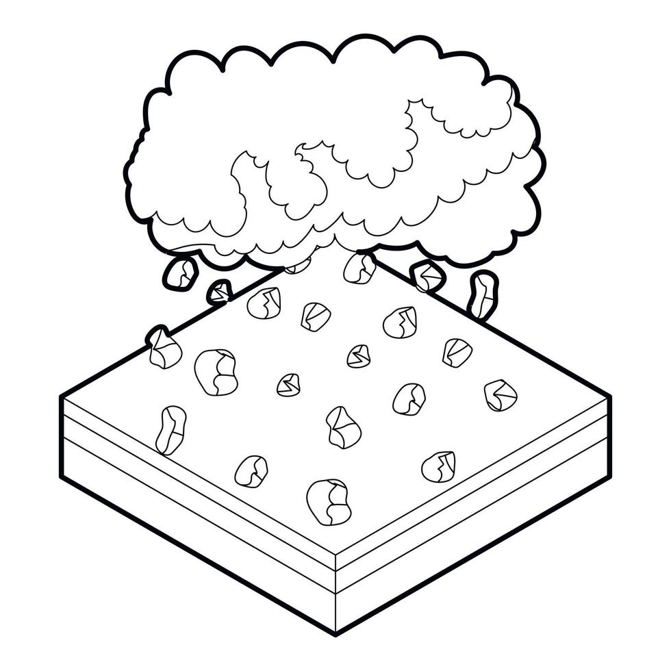 Cloud and hail icon, outline style vector