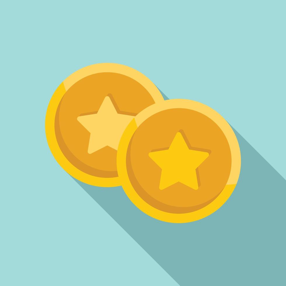 Sale bonus coins icon, flat style vector