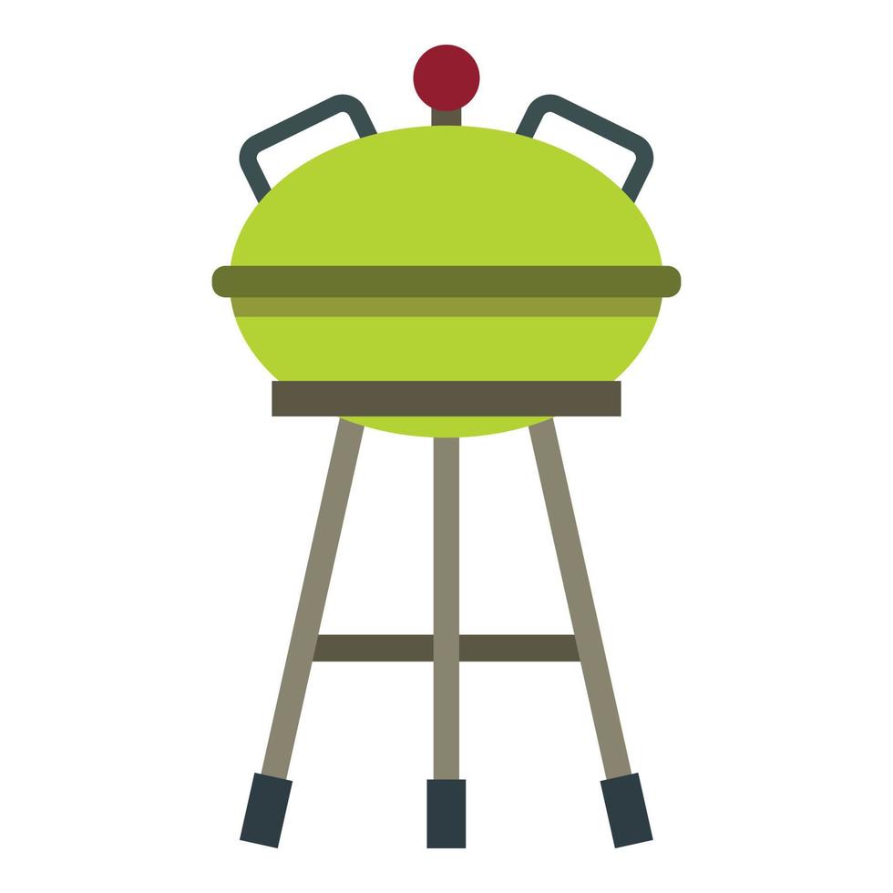 icono de parrilla de barbacoa, tipo plano vector